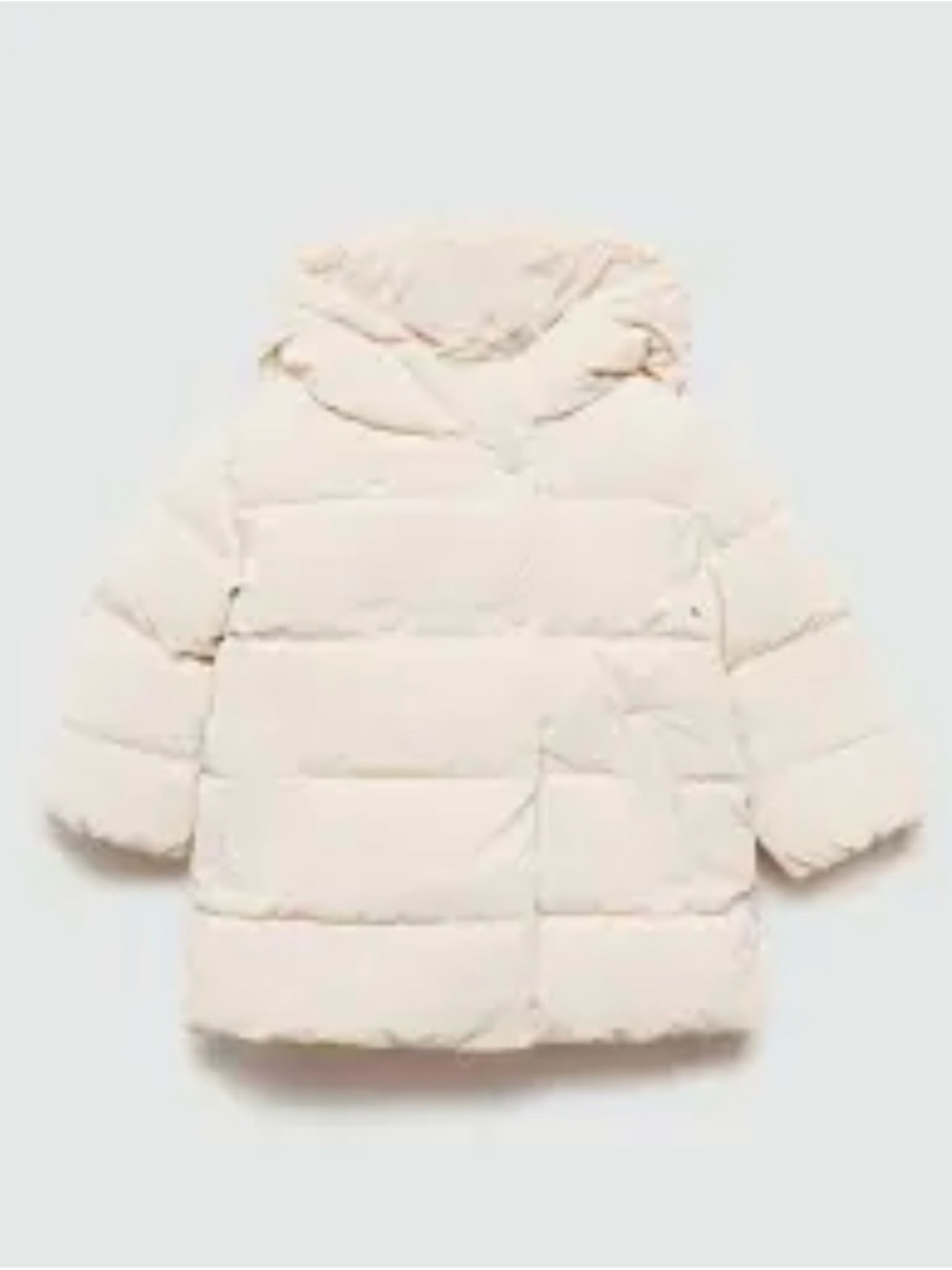 Toddler Girl Cream Puffer Coat with Hood - winter coat